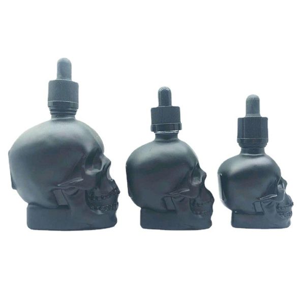30ml 60ml skull bottle bitter bottle e liquid frosted black skull shape glass dropper bottle with child proof
30ml 60ml skull bottle bitter bottle e liquid frosted black skull shape glass dropper bottle with child proof