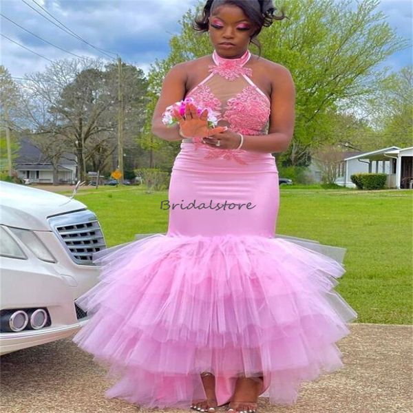 new pink black girls prom dress for birthday party 2023 halter african mermaid evening gowns tiered tulle lace backless formal occasion part
new pink black girls prom dress for birthday party 2023 halter african mermaid evening gowns tiered tulle lace backless formal occasion part
