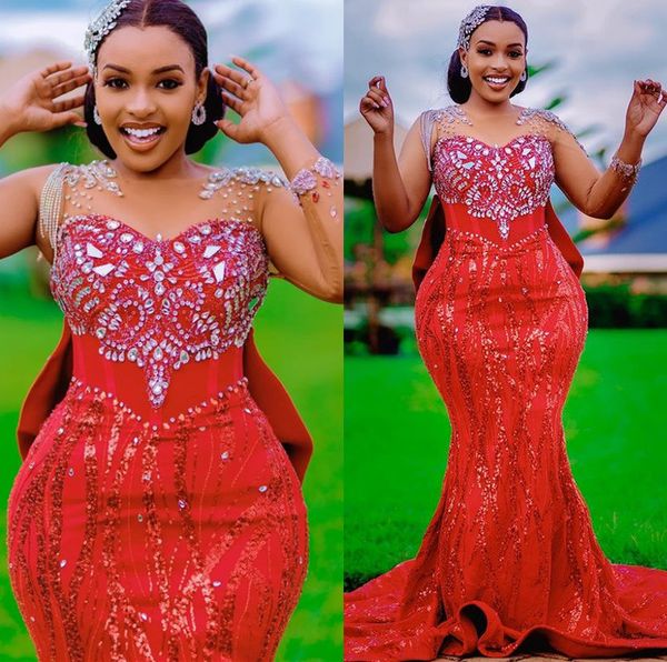 2023 may aso ebi red mermaid prom dress beaded crystals sequined lace evening formal party second reception birthday engagement gowns dress, Black
2023 may aso ebi red mermaid prom dress beaded crystals sequined lace evening formal party second reception birthday engagement gowns dress, Black