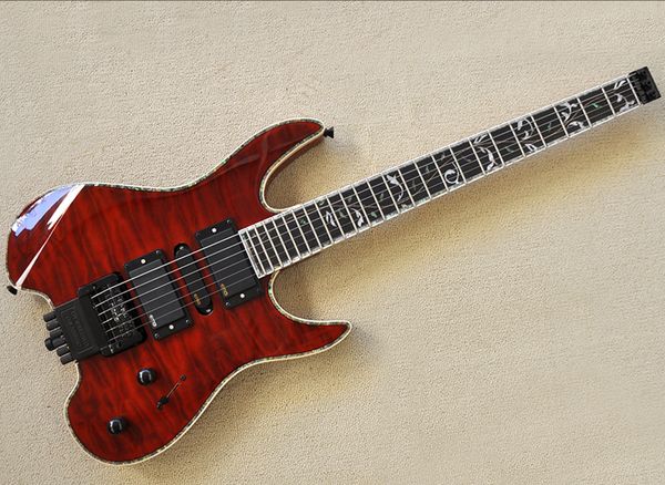 red headless electric guitar with floyd rose rosewood fretboard abalone inlay
red headless electric guitar with floyd rose rosewood fretboard abalone inlay