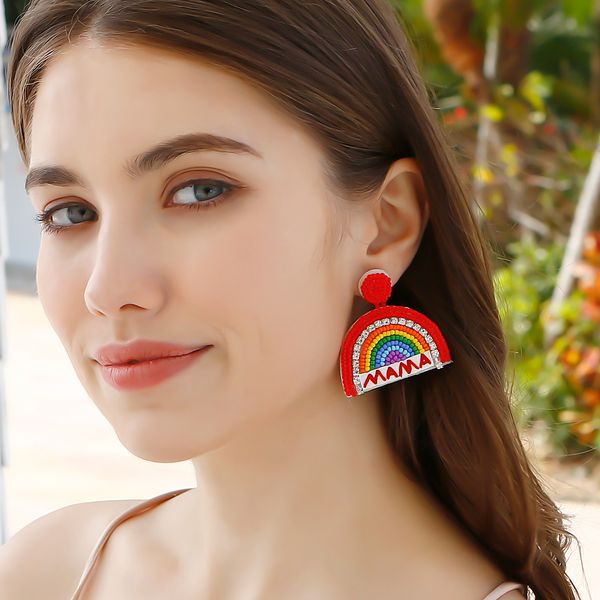 mama letter earrings mother's day earrings hand-woven boho rice beads tassel earring for women, Silver
mama letter earrings mother's day earrings hand-woven boho rice beads tassel earring for women, Silver