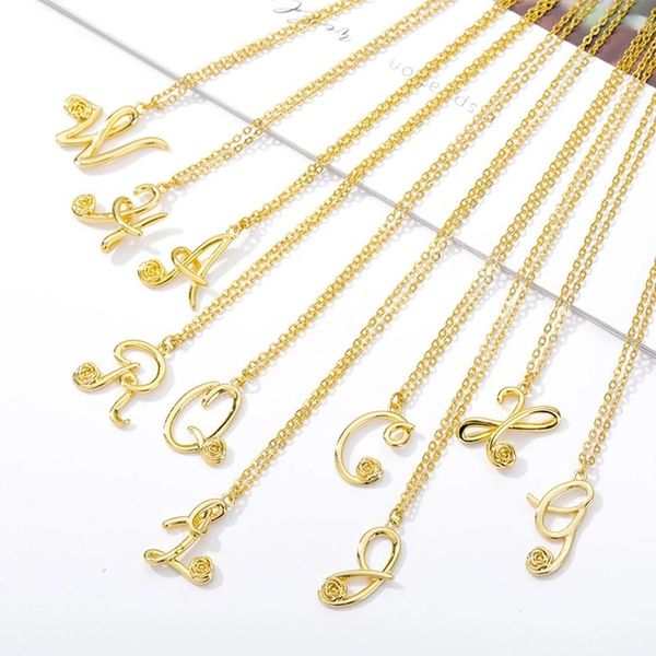 stainless steel rose flower initial necklace for women fashion single name letters pendant choker necklaces boho jewelry gift, Silver
stainless steel rose flower initial necklace for women fashion single name letters pendant choker necklaces boho jewelry gift, Silver
