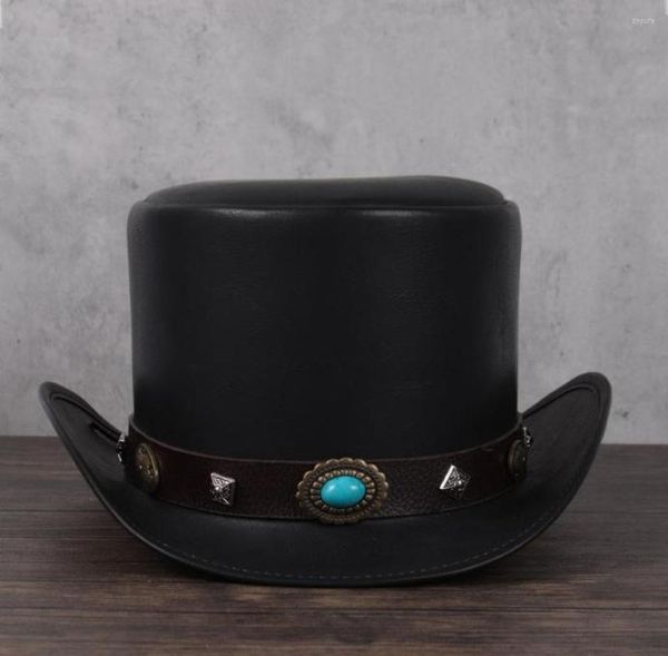 berets women men leather hat president traditional fedoras magician steampunk cosplay party caps dropshiping 3size 13cm7381083, Blue;gray
berets women men leather hat president traditional fedoras magician steampunk cosplay party caps dropshiping 3size 13cm7381083, Blue;gray