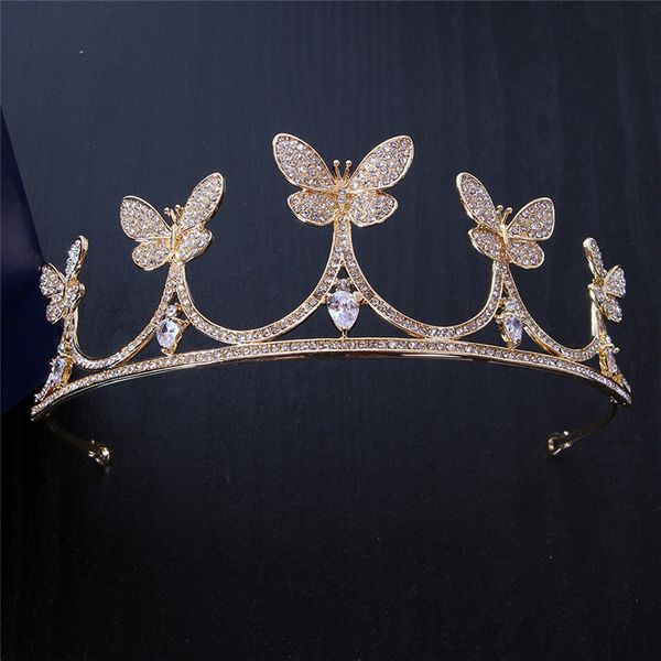 new butterfly bride zircon alloy crown headwear korean simple wedding party headwear crown, Silver
new butterfly bride zircon alloy crown headwear korean simple wedding party headwear crown, Silver