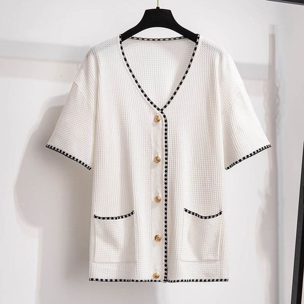 women's plus size tshirt 165kg summer small fragrance knit bust 160cm 6xl 7xl 8xl 9xl 10xl loose short sleeve cardigan tshirt 230506, Black
women's plus size tshirt 165kg summer small fragrance knit bust 160cm 6xl 7xl 8xl 9xl 10xl loose short sleeve cardigan tshirt 230506, Black