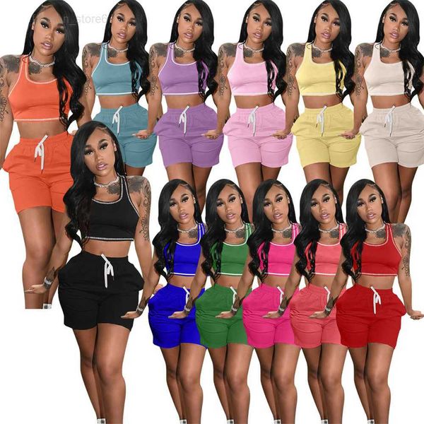 2023 designer summer outfits women tracksuits two 2 pieces set sleeveless tank shorts matching sets sweatsuits yoga fitness sportswear whole, Gray
2023 designer summer outfits women tracksuits two 2 pieces set sleeveless tank shorts matching sets sweatsuits yoga fitness sportswear whole, Gray