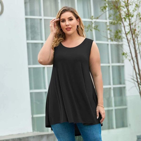 women's plus size tshirt big size summer woman tshirt loose solid sleeveless tshirts female fat mm plus women clothing large 230506, Black
women's plus size tshirt big size summer woman tshirt loose solid sleeveless tshirts female fat mm plus women clothing large 230506, Black