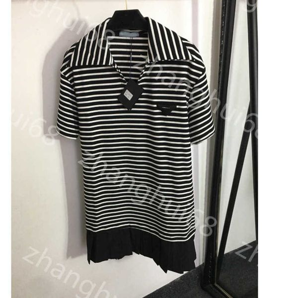 23ss summer dresses women dress womens designer clothing hem pressed pleated patchwork lapel striped short-sleeved dress womens clothing a1, Black;gray
23ss summer dresses women dress womens designer clothing hem pressed pleated patchwork lapel striped short-sleeved dress womens clothing a1, Black;gray