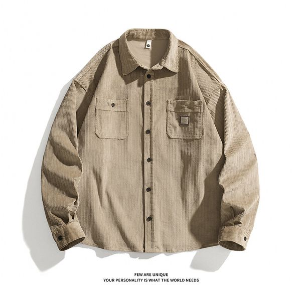 2023 spring and autumn new products jacket lapel tide brand men's casual long-sleeved shirt coat all match loose shirt men, Black;brown
2023 spring and autumn new products jacket lapel tide brand men's casual long-sleeved shirt coat all match loose shirt men, Black;brown