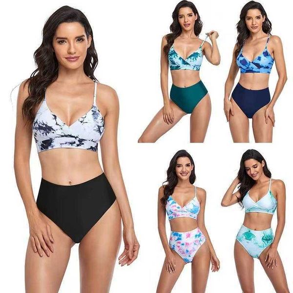 high waist bikini blooming split gradient swimsuit womens fashion swimwear, White;black
high waist bikini blooming split gradient swimsuit womens fashion swimwear, White;black