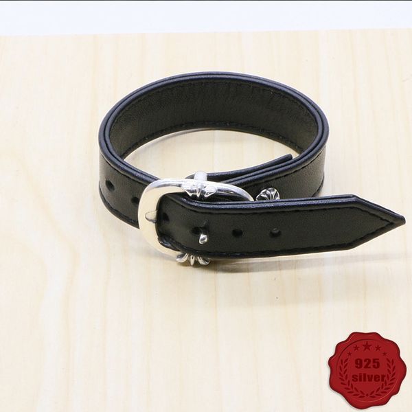 50219 hip hop s925 sterling silver genuine leather bracelet black leather punk style vintage personalized cross flower letter jewelry couple
50219 hip hop s925 sterling silver genuine leather bracelet black leather punk style vintage personalized cross flower letter jewelry couple