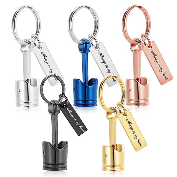 auto part cremation urn keychain for ashes for men's motor piston ashes keepsake memorial jewelry for dad, Silver
auto part cremation urn keychain for ashes for men's motor piston ashes keepsake memorial jewelry for dad, Silver