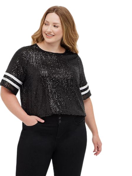 women's plus size tshirt elegant fashion summer sequin casual women work office black and white tshirt large blouse 6xl 7xl 8xl 230506
women's plus size tshirt elegant fashion summer sequin casual women work office black and white tshirt large blouse 6xl 7xl 8xl 230506
