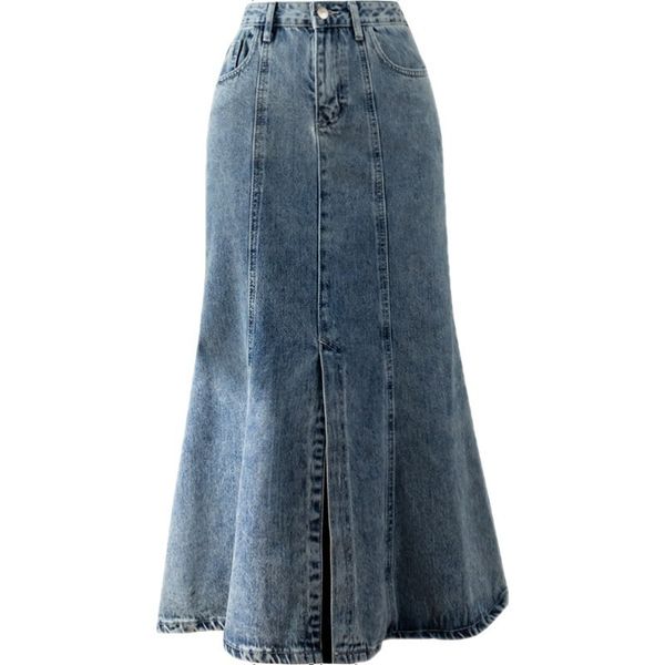 skirts summer women's slim slit korean version of high waist skirt stretch mid-length jeantail skirt fashion classic denim skirt 230506, Black
skirts summer women's slim slit korean version of high waist skirt stretch mid-length jeantail skirt fashion classic denim skirt 230506, Black