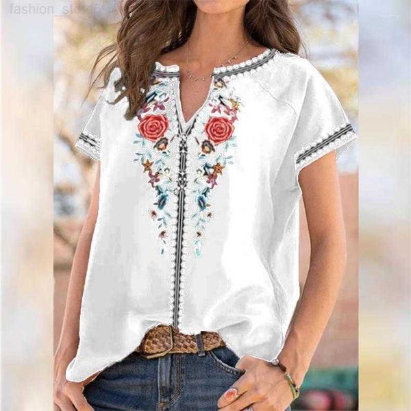 women's blouses vintage floral print loose 2023 spring and summer v-neck causal short sleeve shirts for women clothes blusas 24743, White
women's blouses vintage floral print loose 2023 spring and summer v-neck causal short sleeve shirts for women clothes blusas 24743, White