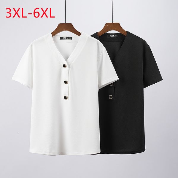 women's plus size tshirt large womens summer slim loose pullover button knitted white black tshirt 3xl 4xl 5xl 6xl 230506
women's plus size tshirt large womens summer slim loose pullover button knitted white black tshirt 3xl 4xl 5xl 6xl 230506
