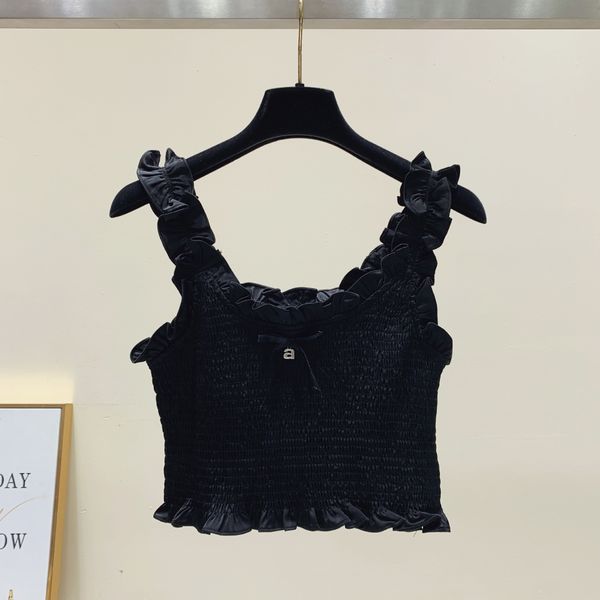 women's edible tree fungus pleated sling vest spring summer ladies rhinestone letter black short tank top, White
women's edible tree fungus pleated sling vest spring summer ladies rhinestone letter black short tank top, White