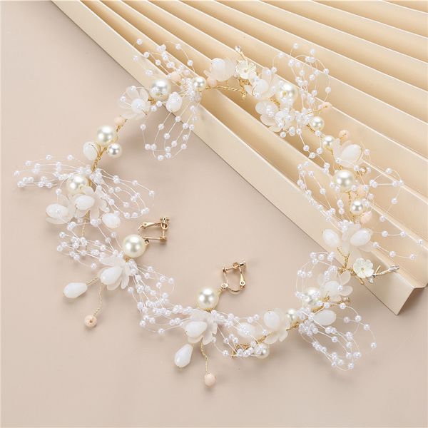 fresh and beautiful girl performs half round flowerhairbandwhite handmade pearl earrings hair hoopprincess flower pearl headwearbridal bride, Silver
fresh and beautiful girl performs half round flowerhairbandwhite handmade pearl earrings hair hoopprincess flower pearl headwearbridal bride, Silver
