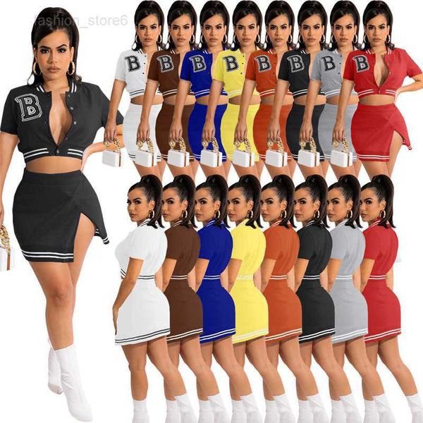 summer women outfits dress two piece sets baseball jacket shirt mini skirt matching set short sleeve dresses suits wholesale casual tracksui, Black;gray
summer women outfits dress two piece sets baseball jacket shirt mini skirt matching set short sleeve dresses suits wholesale casual tracksui, Black;gray