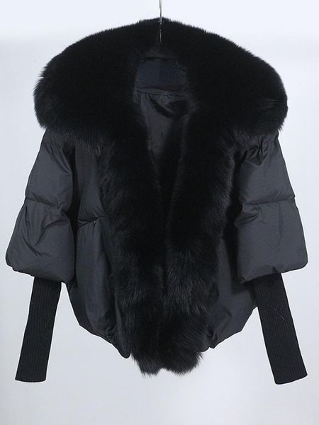 fur oftbuy 2022 winter jacket women natural real fox raccoon fur collar thick warm duck down coat knitted sleeve outwear streetwear, Black
fur oftbuy 2022 winter jacket women natural real fox raccoon fur collar thick warm duck down coat knitted sleeve outwear streetwear, Black