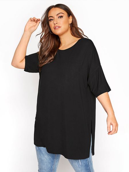 women's plus size tshirt for women shir casual solid color shir sree fashion oneck summer coon shor sleeve shirs 230506, Black
women's plus size tshirt for women shir casual solid color shir sree fashion oneck summer coon shor sleeve shirs 230506, Black