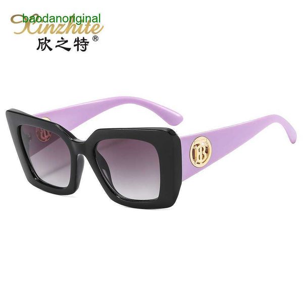 burbrerys designer sunglasses personalized metal letter sunglasses women's street pbettero ins cat eyes small frame glasses 10mu, White;black