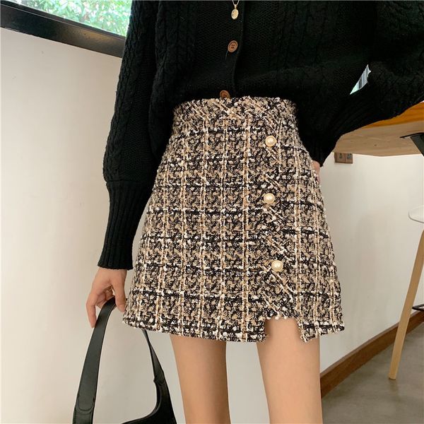 skirts korean chic fall winter wrap hip high waist black plaid skirts women woolen wild retro slim a line khaki faldas mujer moda 230506
skirts korean chic fall winter wrap hip high waist black plaid skirts women woolen wild retro slim a line khaki faldas mujer moda 230506