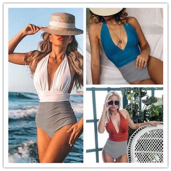 swimsuit striped high waist backless siamese triangle bikini for women, White;black
swimsuit striped high waist backless siamese triangle bikini for women, White;black