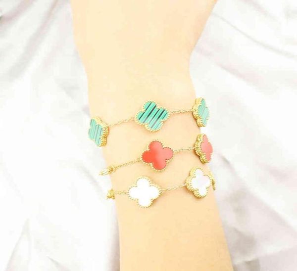 net red five flower shell double sided clover bracelet fritillaria good luck titanium steel bracelet8138477, Black
net red five flower shell double sided clover bracelet fritillaria good luck titanium steel bracelet8138477, Black