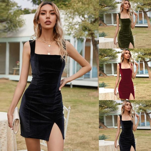 women's casual dress 2023 summer new product women's split square neck solid color buttocks wrapped skirt women's dress, Black;gray
women's casual dress 2023 summer new product women's split square neck solid color buttocks wrapped skirt women's dress, Black;gray