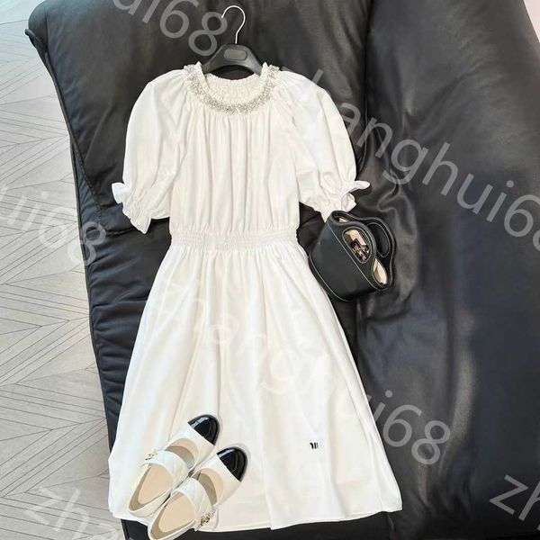 23ss women dress womens designer clothing summer dresses collar fold pleated pearl rhinestone embroidery letter bubble short sleeve dress wo, Black;gray
23ss women dress womens designer clothing summer dresses collar fold pleated pearl rhinestone embroidery letter bubble short sleeve dress wo, Black;gray