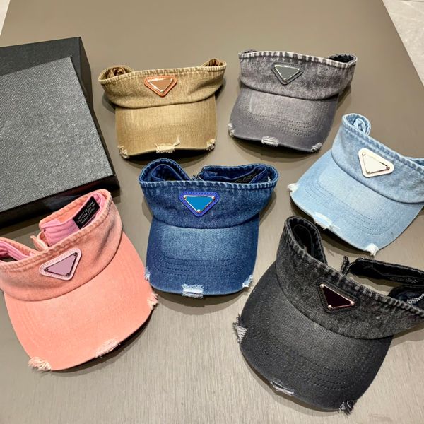 couples summer vacation designer ball cap women's travel sports visor denim material washed and broken triangle letter embroidery casqu, Blue;gray
couples summer vacation designer ball cap women's travel sports visor denim material washed and broken triangle letter embroidery casqu, Blue;gray