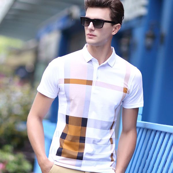 men's polos 2023 summer polo shirt plaid fashion classic casual short sleeves brand cotton skull quality clothing t 230506, White;black
men's polos 2023 summer polo shirt plaid fashion classic casual short sleeves brand cotton skull quality clothing t 230506, White;black
