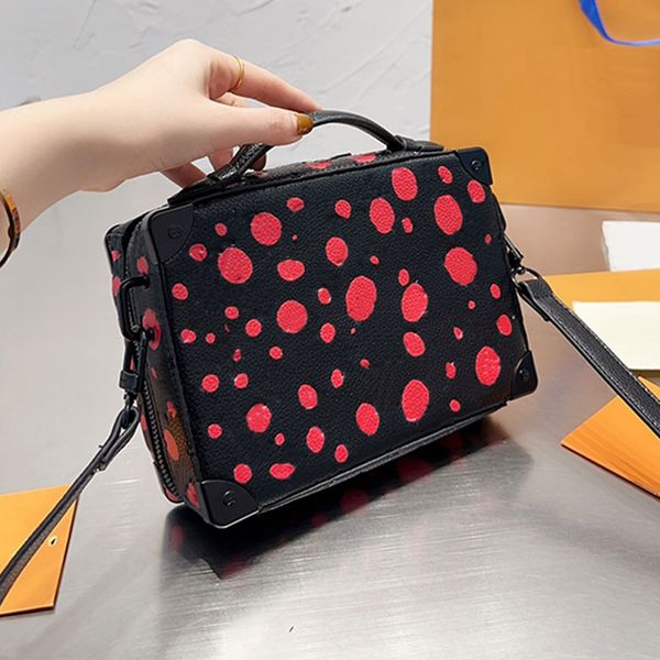 soft trunk box bag designer bag women handbag purse embossed letter red dots printed crossbody bags zipper clutch wallet handle totes remova
soft trunk box bag designer bag women handbag purse embossed letter red dots printed crossbody bags zipper clutch wallet handle totes remova