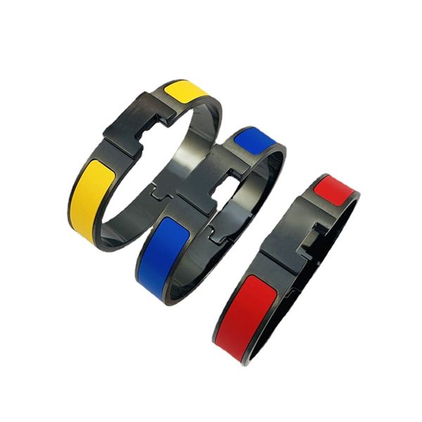 designer h letter bangle luxury brand enamel bracelets men and women fashion bracelets everyday accessories party wedding valentine's d, Black 
designer h letter bangle luxury brand enamel bracelets men and women fashion bracelets everyday accessories party wedding valentine's d, Black