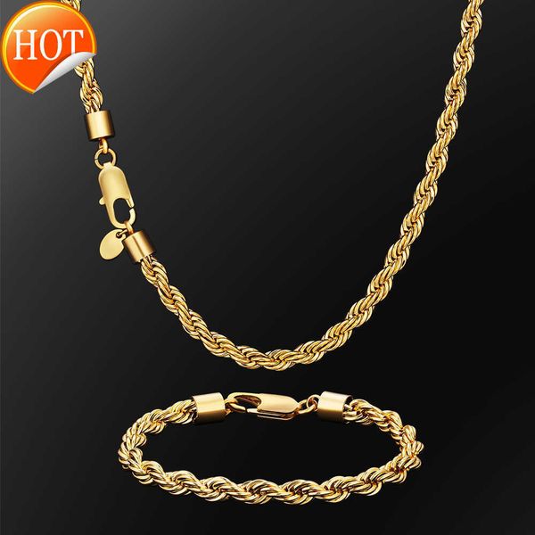 krkc 316l stainless steel hip hop necklace bracelet 18k real gold plated twisted rope chains necklaces, Silver
krkc 316l stainless steel hip hop necklace bracelet 18k real gold plated twisted rope chains necklaces, Silver