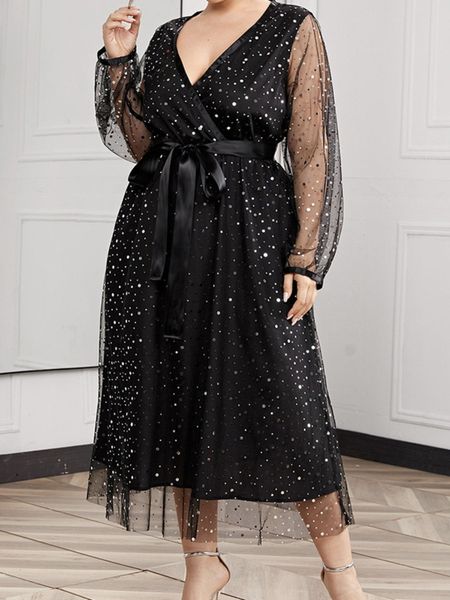 plus size dresses plus size wedding guest dresses for women spring summer mesh see through long sleeve black dot prom party dress 230506
plus size dresses plus size wedding guest dresses for women spring summer mesh see through long sleeve black dot prom party dress 230506