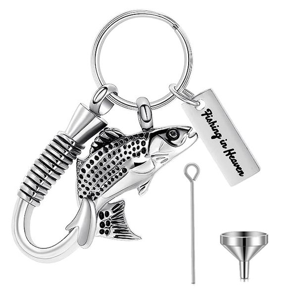 cremation jewelry stainless steel fish shaped design key chain commemorative urn necklace keepsake jewelry, Silver
cremation jewelry stainless steel fish shaped design key chain commemorative urn necklace keepsake jewelry, Silver