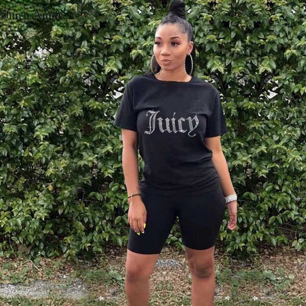 juicy apple women's tracksuits sportswear set letter t-shirt shorts suit summer clothing casual fashion female matching outfit, Gray
juicy apple women's tracksuits sportswear set letter t-shirt shorts suit summer clothing casual fashion female matching outfit, Gray