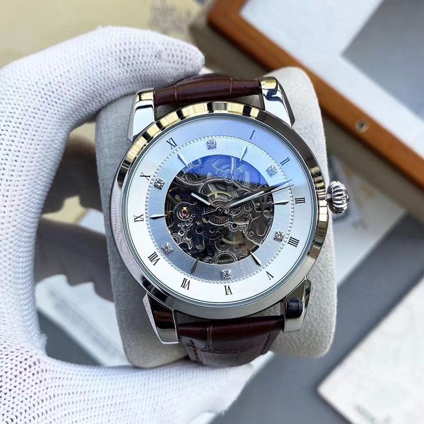 luxury men's watch with hollowed out design, automatic mechanical movement, 316 stainless steel case, 41mm noble model, Slivery;brown
luxury men's watch with hollowed out design, automatic mechanical movement, 316 stainless steel case, 41mm noble model, Slivery;brown