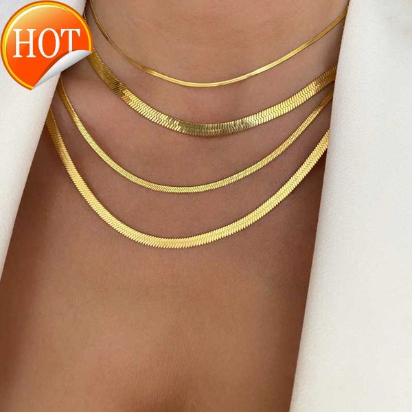 collar kolye pvd 18k gold filled stainless steel herringbone choker layered necklace flat snake chain for women jewelry, Silver
collar kolye pvd 18k gold filled stainless steel herringbone choker layered necklace flat snake chain for women jewelry, Silver