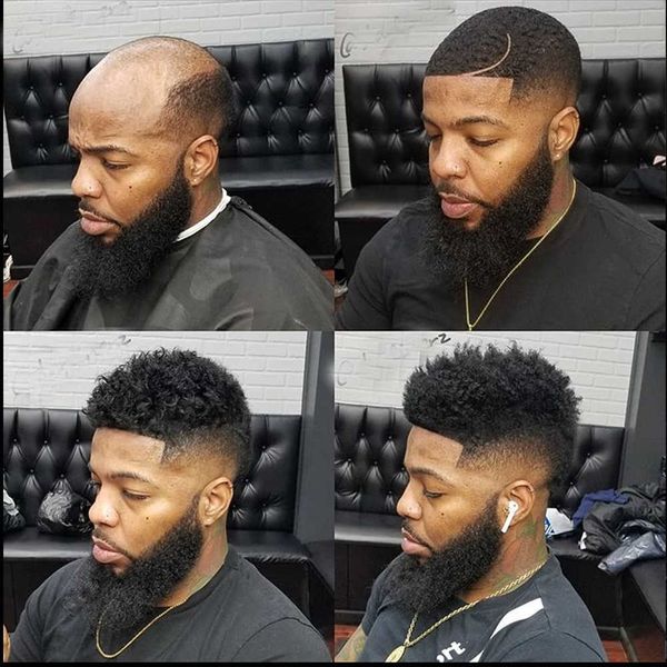 men's & children's african american wigs skin base human hair mens hairpiece 120% medium density afro tight curly toupee #1 jet bl, Black
men's & children's african american wigs skin base human hair mens hairpiece 120% medium density afro tight curly toupee #1 jet bl, Black