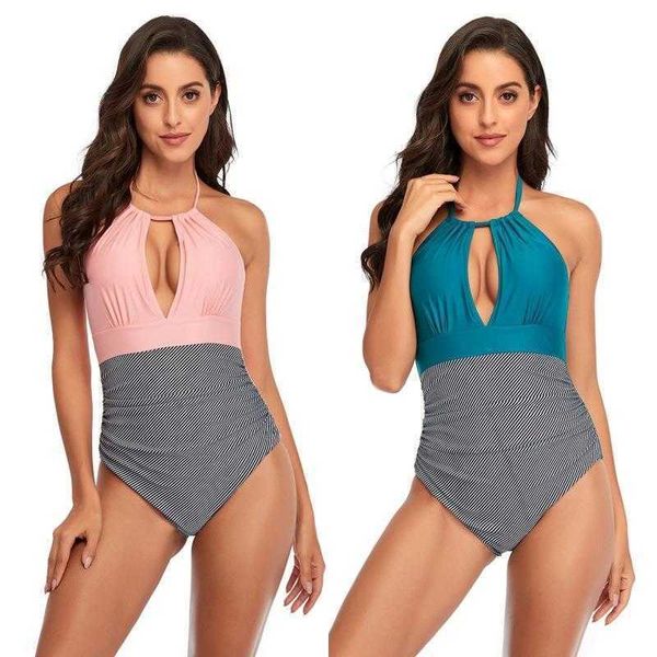 womens color matching one piece swimsuit drawstring halter backless direct supply, White;black
womens color matching one piece swimsuit drawstring halter backless direct supply, White;black