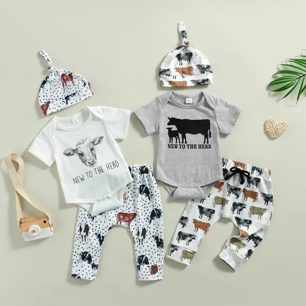 boy baby romper clothing sets cute infant cow printed short sleeve onesie +cartoon casual pants hat 3pcs clothes suit full moon outfits s219, White
boy baby romper clothing sets cute infant cow printed short sleeve onesie +cartoon casual pants hat 3pcs clothes suit full moon outfits s219, White