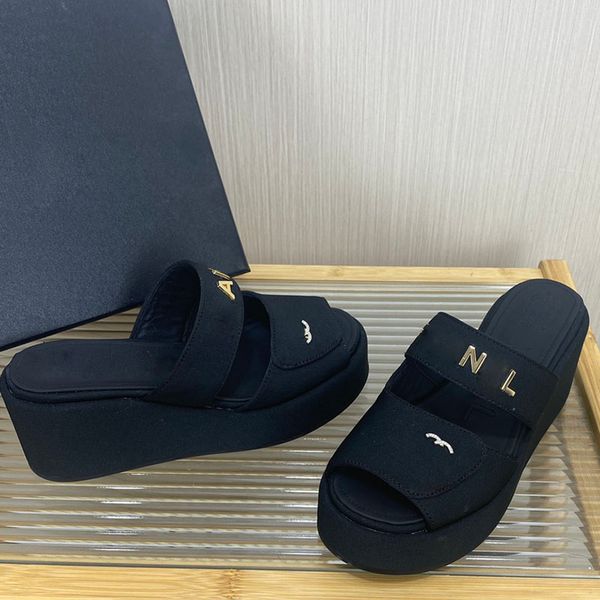 womens slingbacks slippers wedge platform heels 6.5cm sandals designer tweed slip on slides grosgrain mules ladies outdoor leisure shoe retr, Black
womens slingbacks slippers wedge platform heels 6.5cm sandals designer tweed slip on slides grosgrain mules ladies outdoor leisure shoe retr, Black
