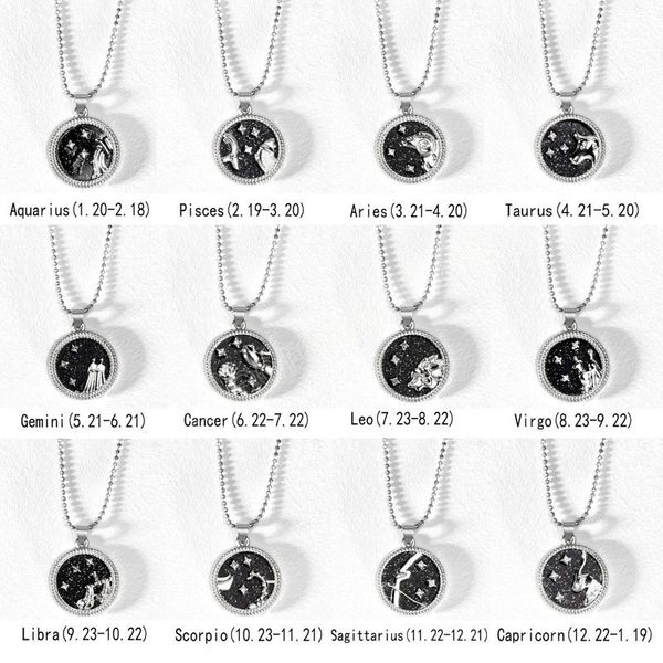 lover day night 12 constellation pendant necklace for women zodiac sign aquarius leo libra aries wish card fashion jewelry birthday gift, Silver
lover day night 12 constellation pendant necklace for women zodiac sign aquarius leo libra aries wish card fashion jewelry birthday gift, Silver