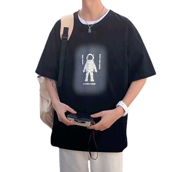 short sleeve t-shirt men's 2023 new tide brand couple's style half sleeve t-shirt loose black inside take leggings shirt top, White;black
short sleeve t-shirt men's 2023 new tide brand couple's style half sleeve t-shirt loose black inside take leggings shirt top, White;black