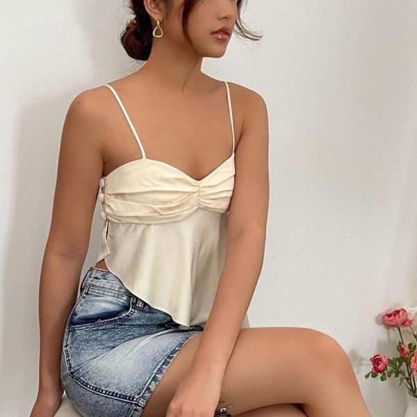 camisoles tanks cute cami women summer crop r clothes crochet ruched camisole satin asymmetrical fashion 230506, Black;white
camisoles tanks cute cami women summer crop r clothes crochet ruched camisole satin asymmetrical fashion 230506, Black;white