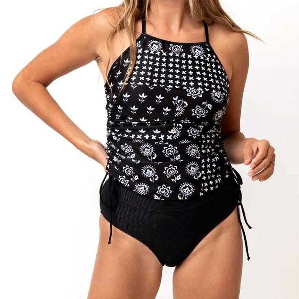300310 womens swimwear baroque printed strap drawstring one piece swimsuit, White;black
300310 womens swimwear baroque printed strap drawstring one piece swimsuit, White;black
