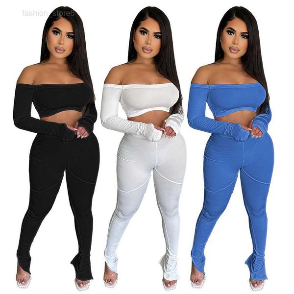 wholesale tracksuits women two piece sets fall winter ribbed outfits long sleeve slash neck pullover crop and pants matching sets casual sol, Gray
wholesale tracksuits women two piece sets fall winter ribbed outfits long sleeve slash neck pullover crop and pants matching sets casual sol, Gray